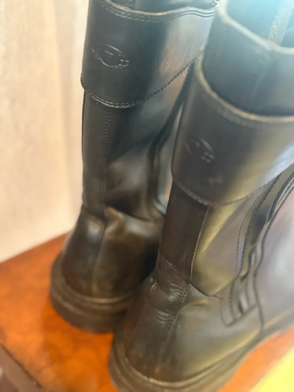 I Travel Mens Mid Length Black Leather Boots w/ Zipper Size 45 Eur